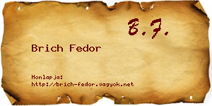 Brich Fedor névjegykártya